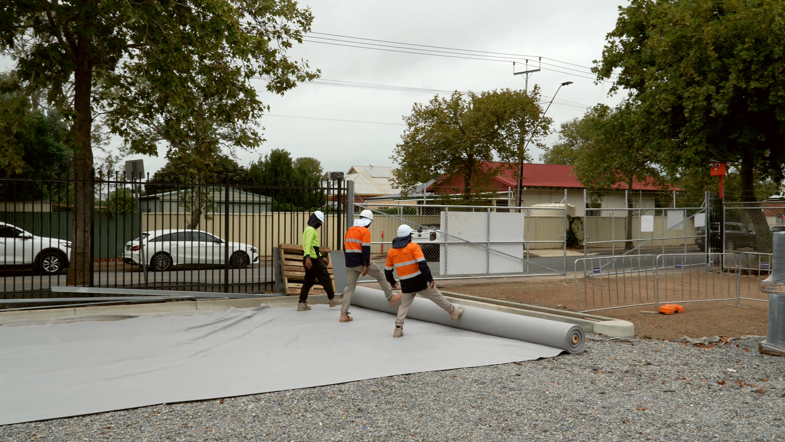 Geofabric down — commercial pad — real AOI site, South Australia