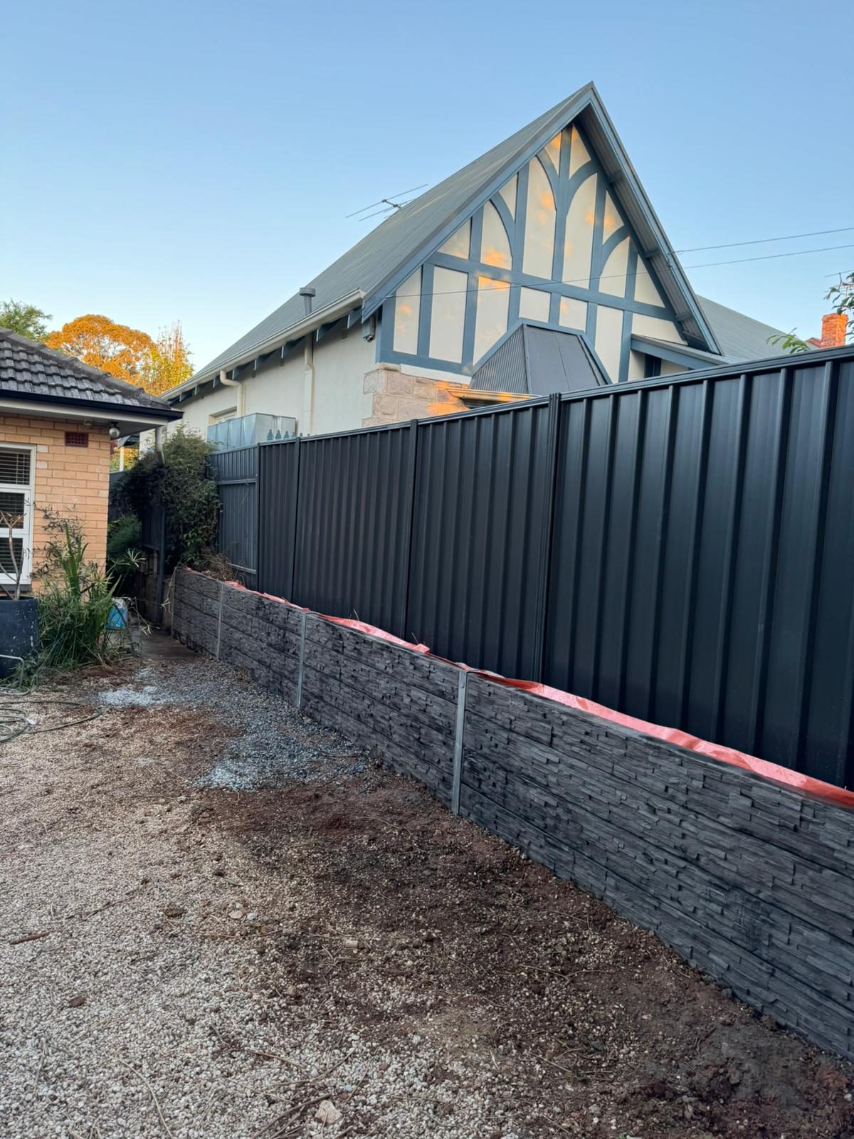 Sleeper wall, drained — real AOI site, South Australia